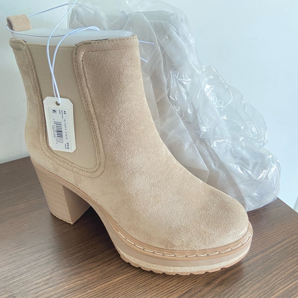 Altar'd State Cream Heeled Boots